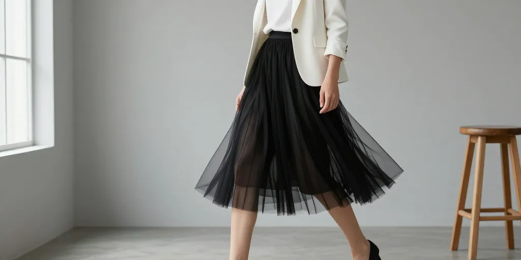 look jupe tulle noir