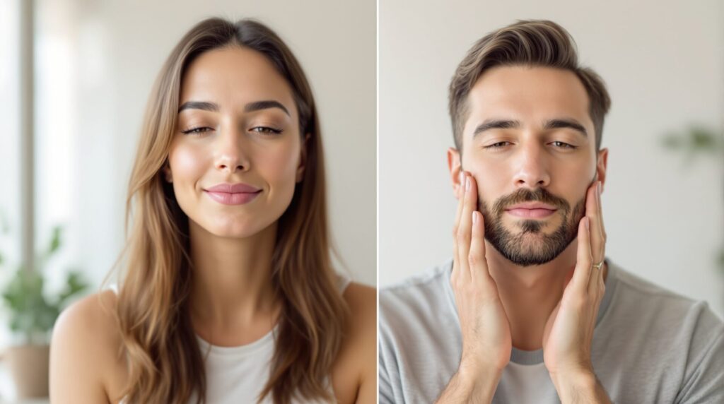 yoga du visage avant après