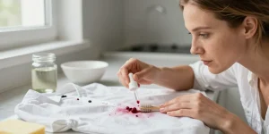 tache de fruits rouges sur tissu