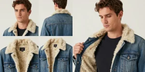veste en jean homme fourrure