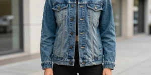 veste en jean longue femme